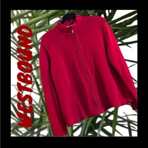 ♥️ WESTBOUND SWEATER SZ: L FULL ZIP FRONT LONG SLEEVE W CUFF COLOR: RED LIKE NEW